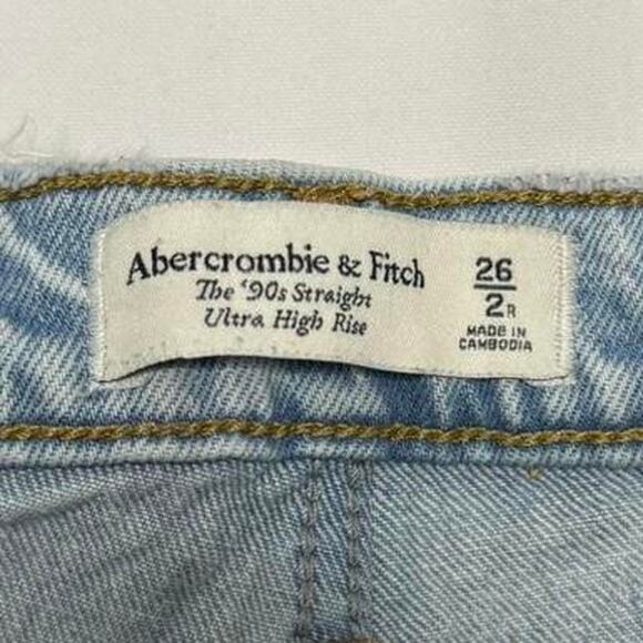 Abercrombie & Fitch The 90s Straight Jeans Size 2 Waist 26 No Rips Casual Wear - Picture 4 of 7